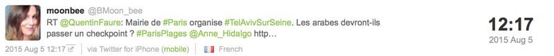 When noise becomes an instrument of influence. The #TelAvivSurSeine case
